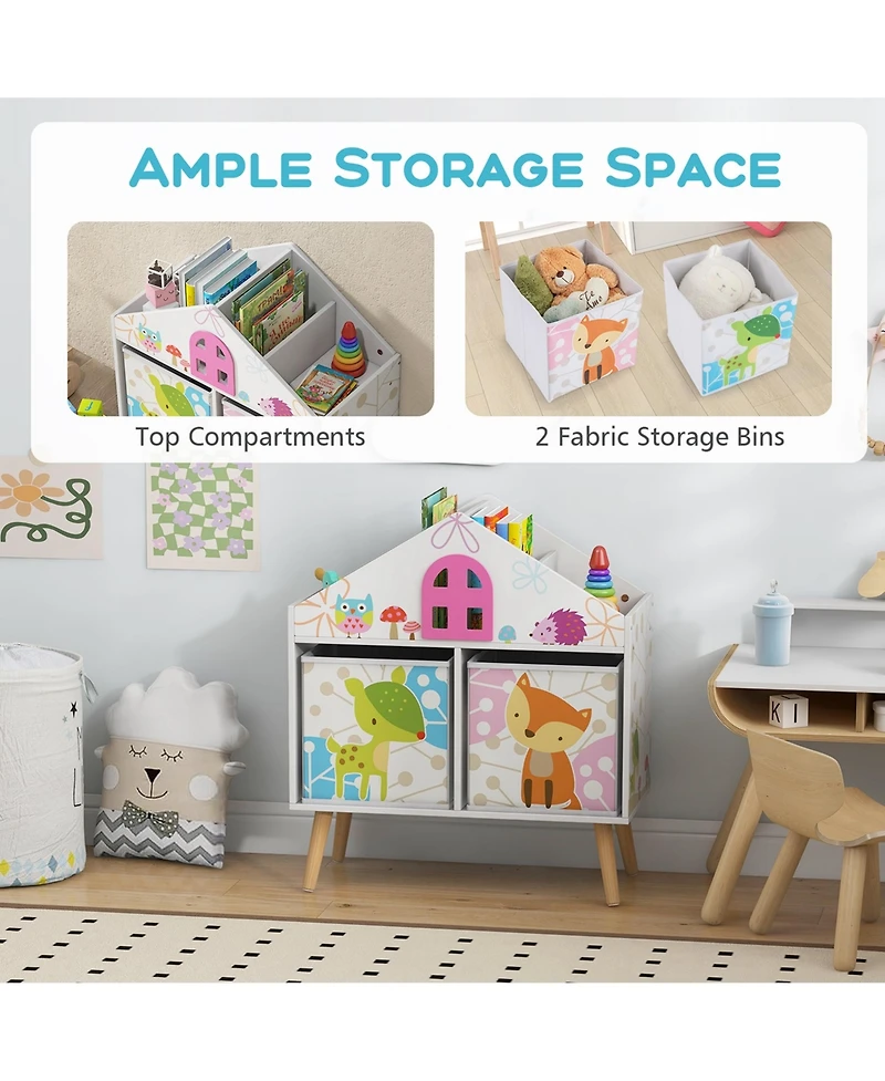 Kids Dollhouse Bookshelf Toddler Book & Toy Storage Display Organizer Ideal Gift