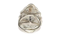 Suzy Levian New York Sterling Silver Cubic Zirconia Pave-encrusted Leaf Plate Ring