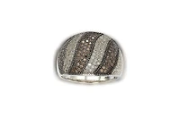 Suzy Levian Sterling Silver Cubic Zirconia Pave Wide Band Ring