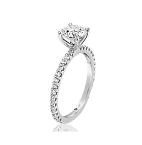 Suzy Levian New York Sterling Silver Cubic Zirconia Round Cut Bridal Engagement Ring