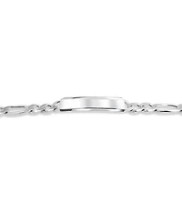 Bling Jewelry Bar Name Plated identification Id Bracelet 8 Mm Figaro Chain Link 200 Gauge .925 Sterling Silver Made Italy