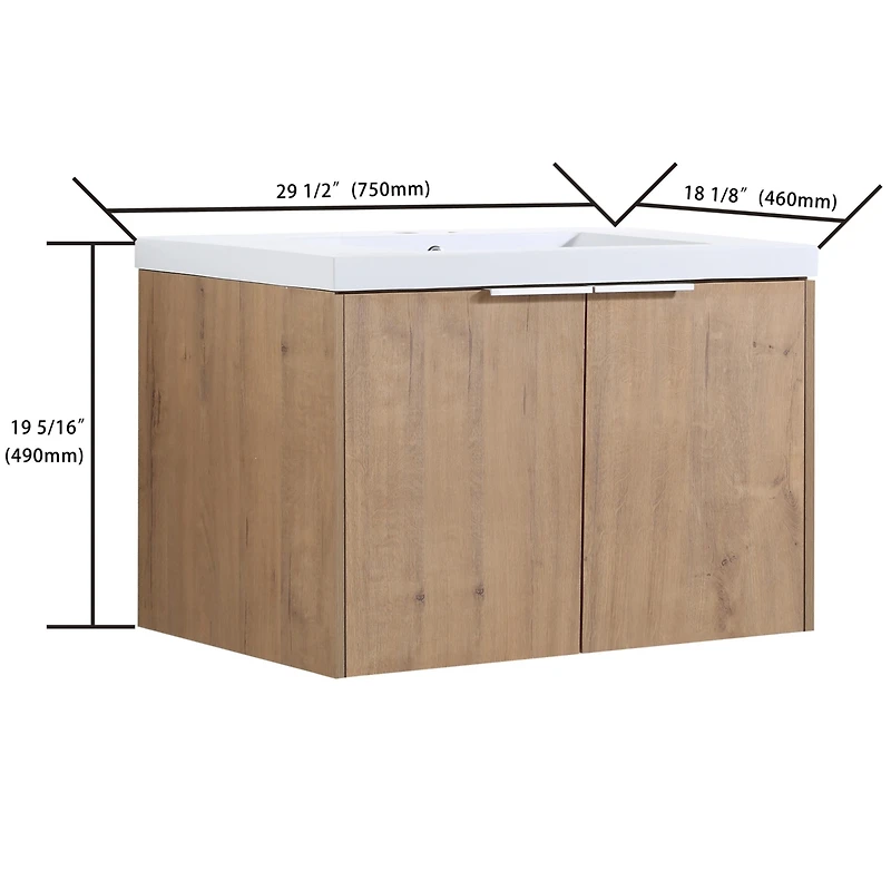 Streamdale 30" Soft Close Bathroom Vanity Sink