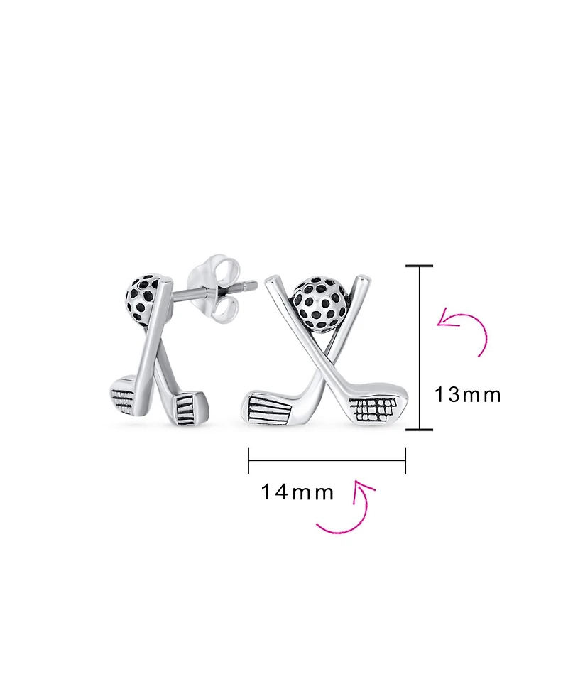 Bling Jewelry Sporty Sterling Silver Golf Studs Earrings Unique Gift for Golfer Enthusiasts