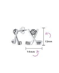 Bling Jewelry Sporty Sterling Silver Golf Studs Earrings Unique Gift for Golfer Enthusiasts