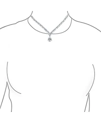 Bling Jewelry Art Deco Leaf Teardrop Cz Choker Necklace and Earrings Jewelry Set Silver