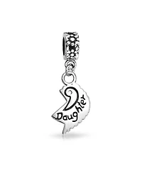 Bling Jewelry Mom Daughter Puzzle Heart Dangle Charm Bead Sterling Silver for European Bracelet