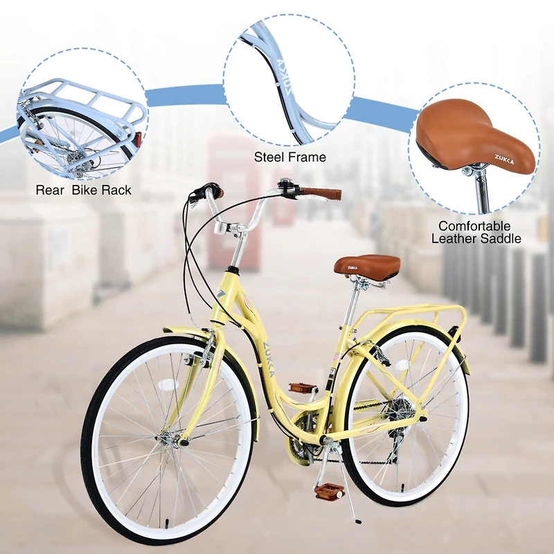 Streamdale 7 Speed, Steel Frame, Multiple Colors 26 Inch Ladies Bicycle