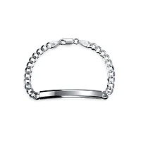 Bling Jewelry Bar Name Plated identification Id Bracelet 5 Mm Miami Cuban Curb Link Chain Link 180 Gauge Yellow Gold Plated Sterling Silver