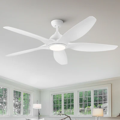 Streamdale Modern 60 In Integrated Led Ceiling Fan Lighting With White Abs Blade