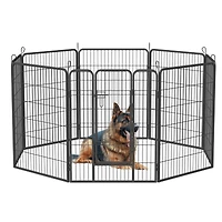 Streamdale Furniture Heavy Duty Outdoor Dog Pen for Large Dogs - 8 Panel Metal Kennel
