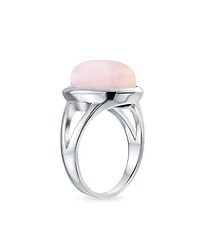Bling Jewelry Oval Cabochon Bezel Natural Stone Split Shank Boho Statement Ring Sterling Silver