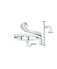Bling Jewelry Minimalist Delicate Midi Knuckle Thin 1MM Band Stackable Bypass Wrap Snake Serpent Ring14K Gold Plated .925 Sterling Silver