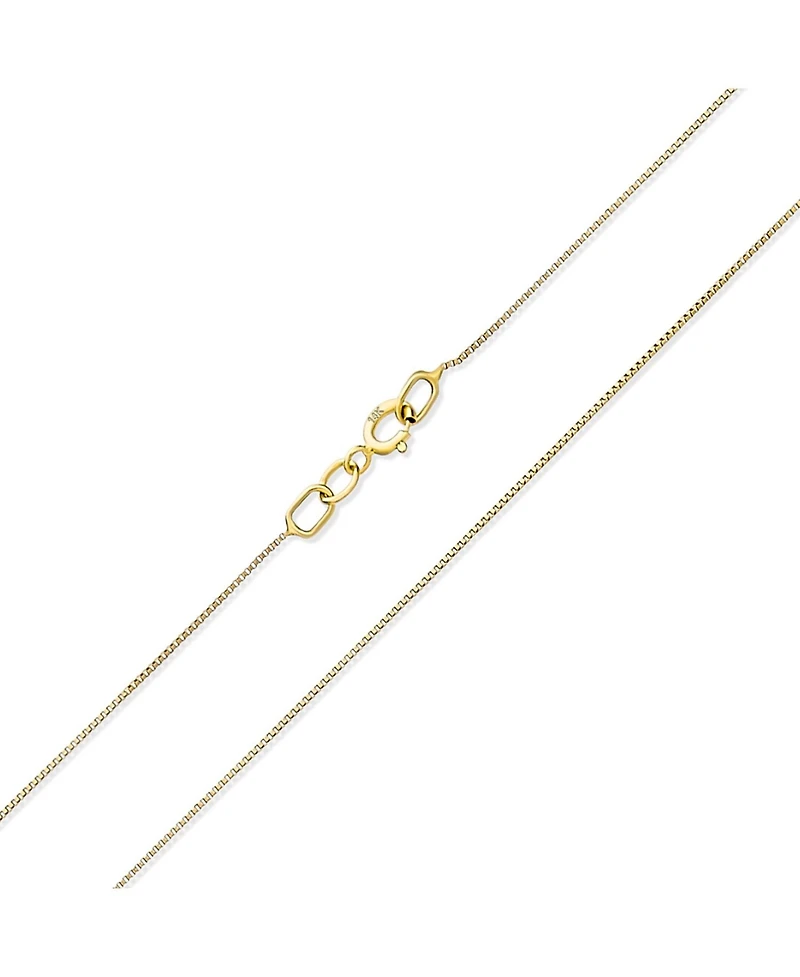 Unisex Ultra Thin 018 Gauge 0.5MM Thin Real 14K Yellow White Rose Gold Box Chain Necklace Made In Italy 20 Inch