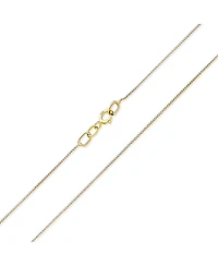 Unisex Ultra Thin 018 Gauge 0.5MM Thin Real 14K Yellow White Rose Gold Box Chain Necklace Made In Italy 20 Inch