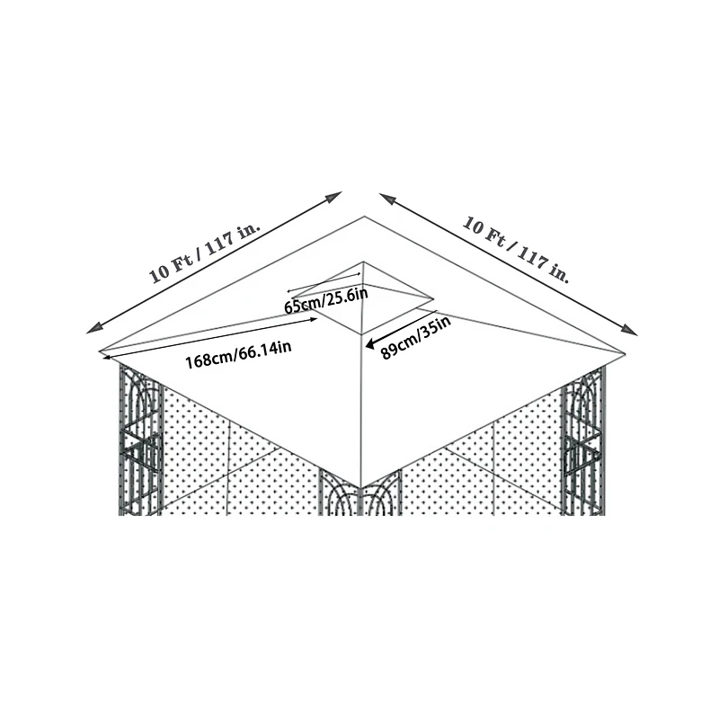 Streamdale 10x10 Ft Patio Double Roof Gazebo Replacement Canopy Top Fabric