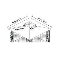 Streamdale 10x10 Ft Patio Double Roof Gazebo Replacement Canopy Top Fabric