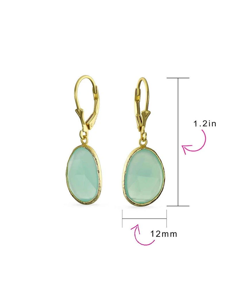 Bling Jewelry Elegant Soft Pink Dangle Earrings Double Round Teardrop, Lever Back 14K Gold-Plated .925 Sterling Silver