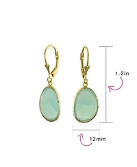 Bling Jewelry Elegant Soft Pink Dangle Earrings Double Round Teardrop, Lever Back 14K Gold-Plated .925 Sterling Silver