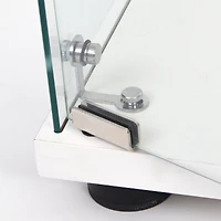 Streamdale Furniture White Glass Display Cabinet with 3 Shelves