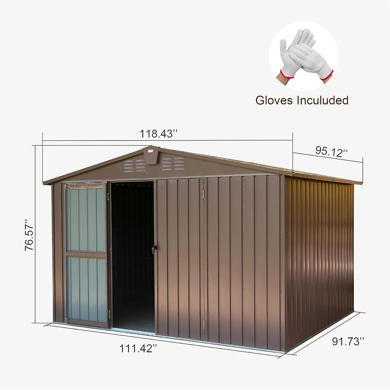 Streamdale 10'x8' Metal Tool Shed with Lockable Door
