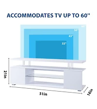 Streamdale Tv Stand for 60 Inch Tv Entertainment Center with Side Cabinet (White)