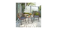 Slickblue 3 Pieces Patio Rattan Bistro Set with Cushion