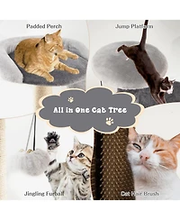 Slickblue 40 Inch Cat Tree Tower Multi-Level Activity Tree with 2-Tier Cat-Hole Condo