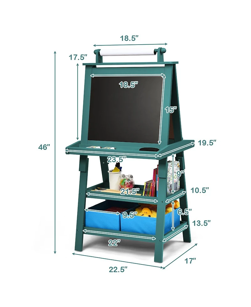 3-in-1 Double-Sided Storage Art Easel