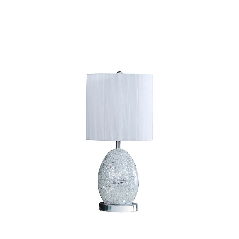 Streamdale 20"In Niels Silver Mirror Glass/Metal Table Lamp with Nightlight