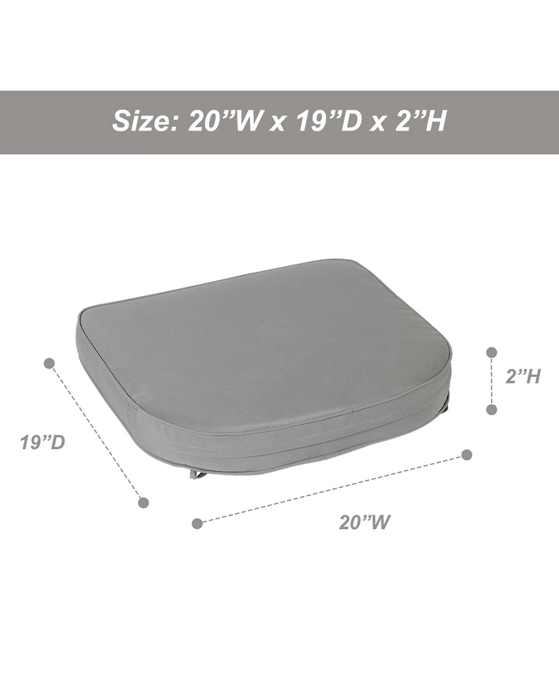 Aoodor Outdoor Chair Cushion W20''xD19''Soft and Fade-resistant Polyester, Invisible Zipper for Easy Cleaning, Two Sets of Ties for High Adaptability,