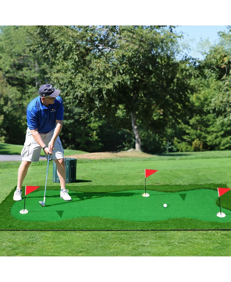 10 x 3.3 Ft Golf Putting Green Professional Golf Training Mat with 2 Golf Balls