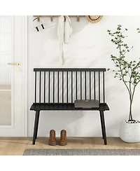 Entryway Bench for 2 Windsor Rubber Wood Dining Bench with Spindle Back