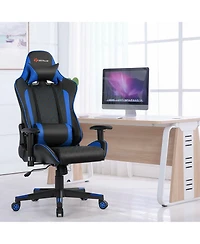 Massage Gaming Chair Reclining Racing w/Lumbar Support