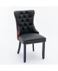 Streamdale Furniture Nikki Collection Contemporary Dining Chairs, 2-Piece Set, Black/Winered