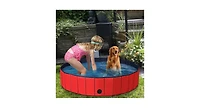 Slickblue 55" Pvc Outdoor Foldable Pet and Kids Swimming Pool