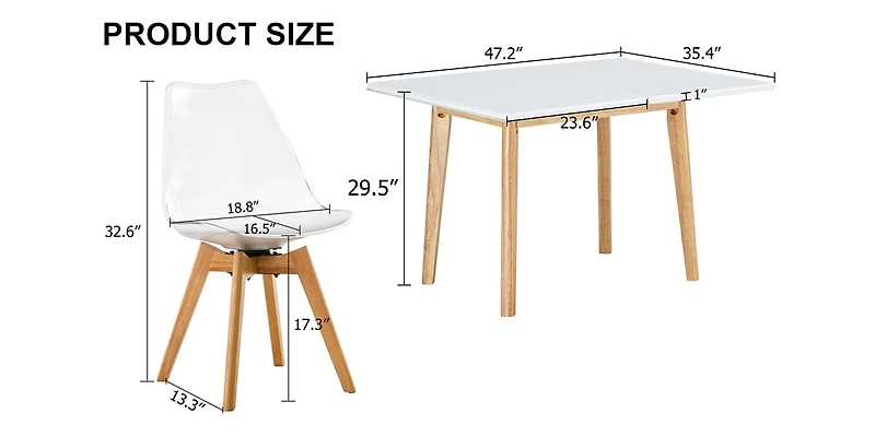 Foldable Computer Desk Set with Modern Chairs