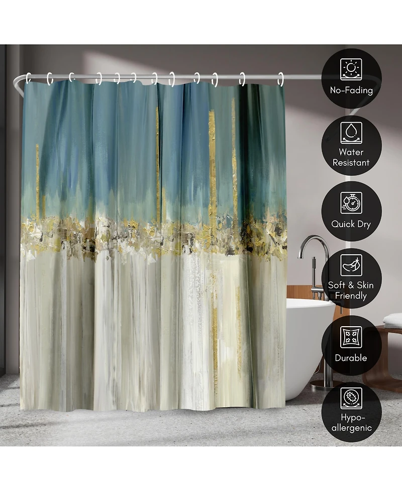 71x74 Abstract Shower Curtain - Shine A Light by Pi Creative Art