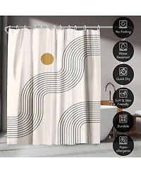 71x74 Geometric Shower Curtain - Boho Geometric Lines by Tetyana Karankovska