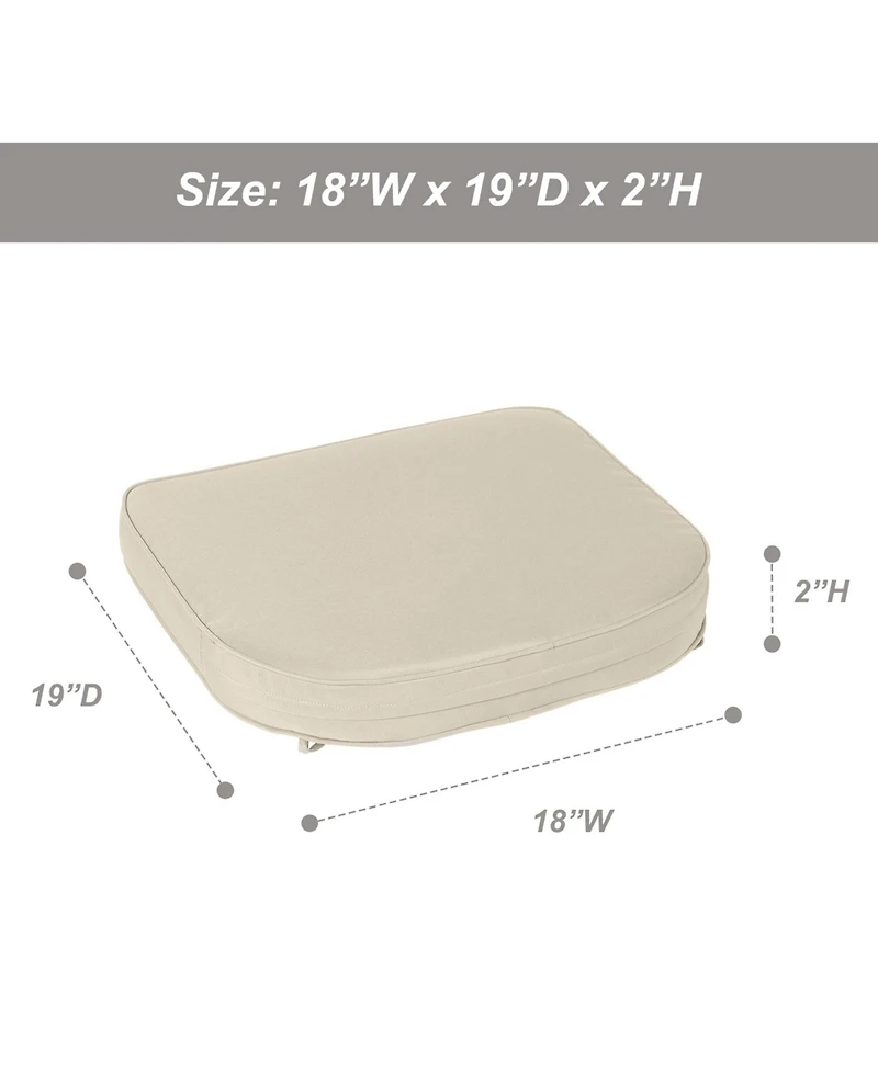 Aoodor Outdoor Chair Cushion W18''xD19'' Soft and Fade-resistant Polyester, Invisible Zipper for Easy Cleaning
