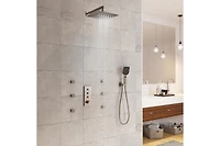 Casainc 12 Inch Wall Mounted Square Handheld Shower Set