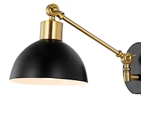 Jonathan Y Lisa Swing Arm Modern Midcentury Iron Usb Charging Port Led Sconce