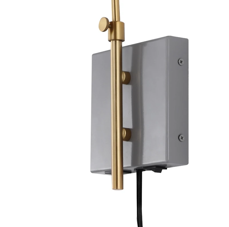 Jonathan Y Max Swing Arm Modern Midcentury Iron Usb Charging Port Led Sconce