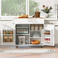 Streamdale Rolling Kitchen Island with Storage and Adjustable Shelf