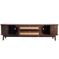 Streamdale 75" Rattan Tv Stand, Modern Farmhouse Console
