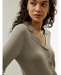 Lilysilk Women's Lapel Collar Spun Silk Cardigan for Women