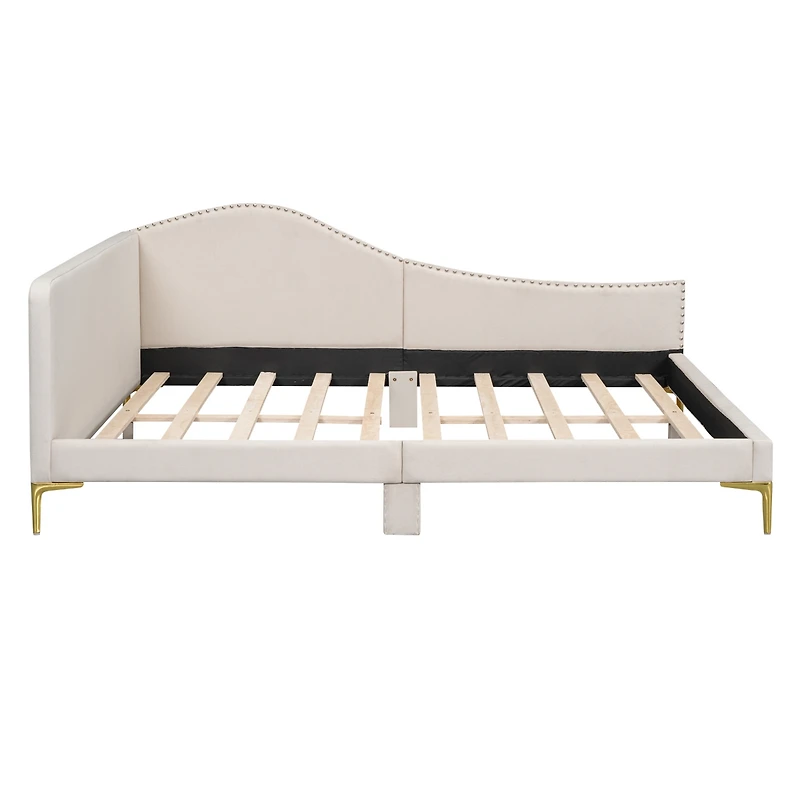 Streamdale Upholstered Full-Size Daybed with Armrest
