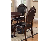 Streamdale Elegant Formal Side Chair Set (Brown Rubberwood)