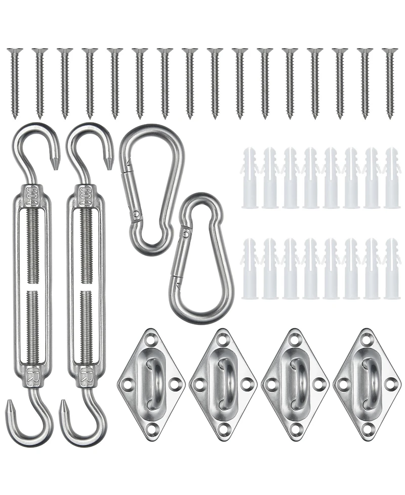 Rectangle Sun Shade Sail Hardware Kit 304 Anti-Rust Stainless Steel Outdoor Yard