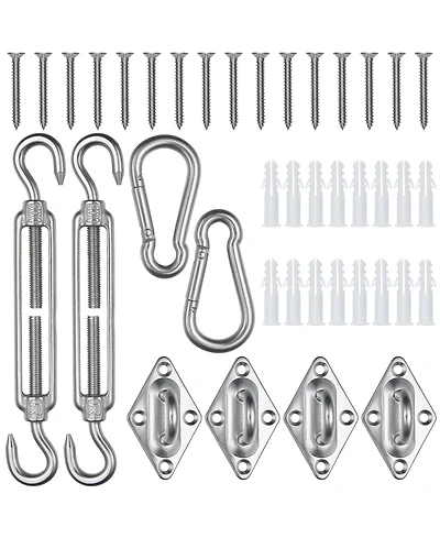 Rectangle Sun Shade Sail Hardware Kit 304 Anti-Rust Stainless Steel Outdoor Yard
