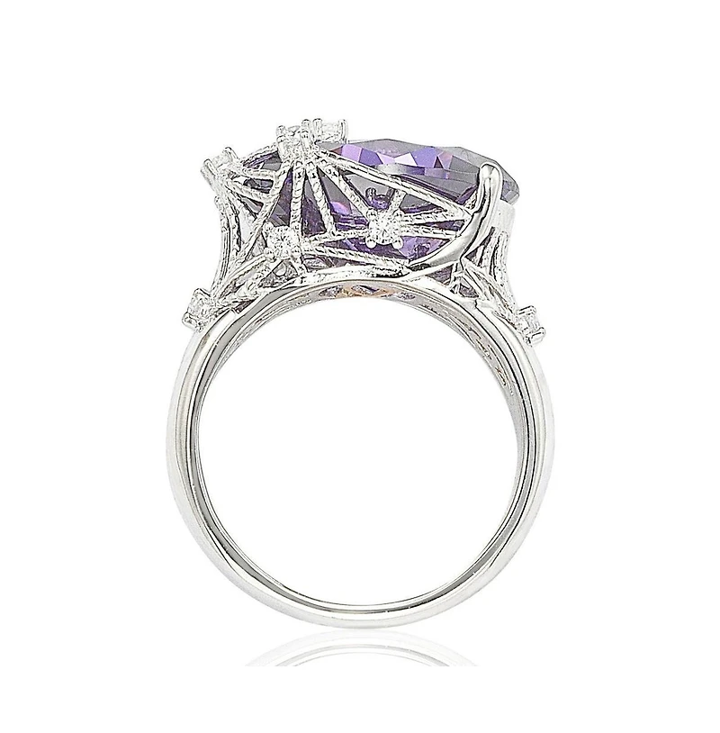 Suzy Levian Sterling Silver Cubic Zirconia Webbed Ring